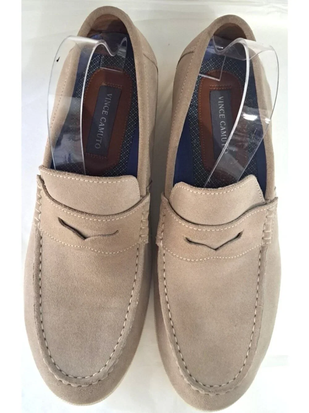 Vince Camuto Men's 10M Kedron Beige Suede Loafers New No Box